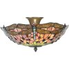LumiLamp 5LL-5415 Stropní svítidlo Tiffany Ø 40x23 cm Růžová kovová skleněná vážka