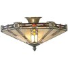 LumiLamp 5LL-5420 Tiffany stropní svítidlo Ø 40x23 cm Béžové hnědé kovové sklo