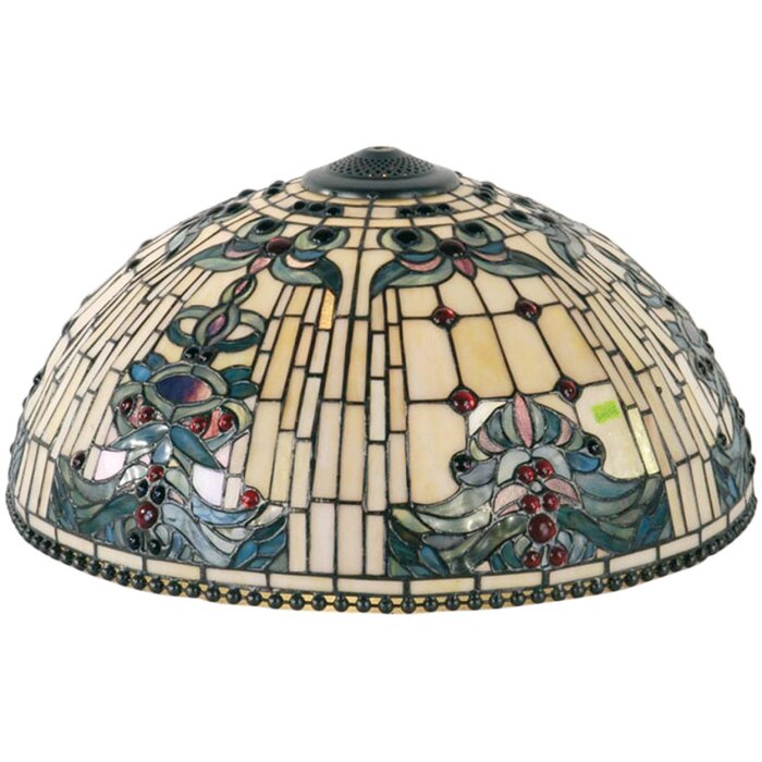 LumiLamp 5LL-5424 Stínidlo Tiffany Ø 50 cm Béžové modré sklo půlkruhové