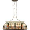 LumiLamp 5LL-5440 Závěsná lampa Tiffany 115x34x141 cm Béžová Zelená Kovové skleněné květy