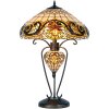 LumiLamp 5LL-5475 Stolní lampa Tiffany Ø 46x76 cm žlutá skleněná stolní lampa