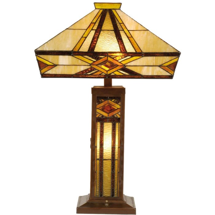 Stolní lampa Tiffany 42x71 cm žluté barvy