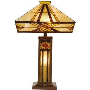 Stolní lampa Tiffany 42x71 cm žluté barvy