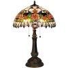 LumiLamp 5LL-5530 Stolní lampa Tiffany Ø 41x67 cm červenozelená skleněná růže půlkruhová