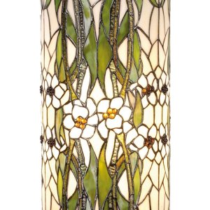 LumiLamp 5LL-5539 Sloup Tiffany Ø 31x78 cm Zelené bílé sklo Květy kulaté