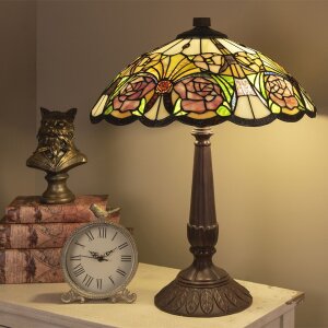 Stolní lampa Tiffany Ø 44x57 cm fialové barvy