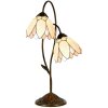 LumiLamp 5LL-5602 Stolní lampa Tiffany Ø 33x61 cm Béžové hnědé sklo Květiny