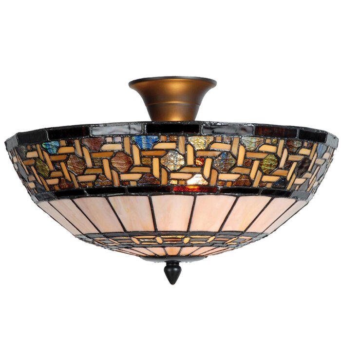Stropní svítidlo Tiffany Ø 40x23 cm přírodní