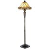 LumiLamp 5LL-5613 Tiffany stojací lampa Ø 46x168 cm Béžová skleněná trojúhelníková stojací lampa
