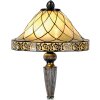 LumiLamp 5LL-5613 Tiffany stojací lampa Ø 46x168 cm Béžová skleněná trojúhelníková stojací lampa
