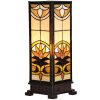 LumiLamp 5LL-5780 Tiffany stolní lampa 18x18x45 cm Béžové hnědé sklo čtverec