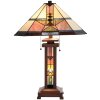 Stolní lampa Tiffany 48,5x69 cm růžová barevná