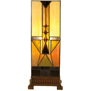 Stolní lampa Tiffany 18x45 cm hnědá