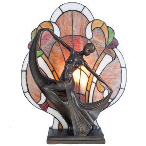 Stolní lampa Tiffany 35x15x44 cm hnědé barvy