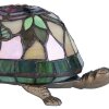 LumiLamp 5LL-5787 Stolní lampa Tiffany 15x22x13 cm hnědočervená skleněná želva