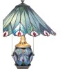 LumiLamp 5LL-5829 Stolní lampa Tiffany Ø 40x65 cm modročervené sklo