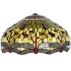 LumiLamp 5LL-9200GR Stínidlo Tiffany Ø 51x30 cm Zelená červená skleněná vážka