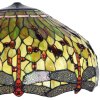 LumiLamp 5LL-9200GR Stínidlo Tiffany Ø 51x30 cm Zelená červená skleněná vážka