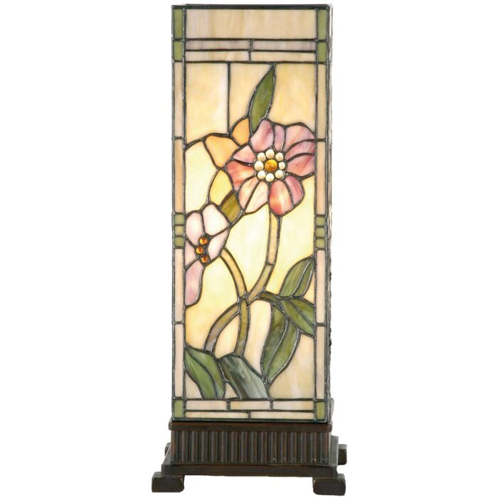 Stolní lampa Tiffany 18x45 cm hnědá