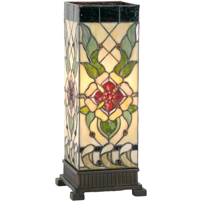 Stolní lampa Tiffany 18x45 cm růžová