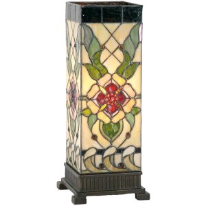 Stolní lampa Tiffany 18x45 cm růžová