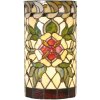 LumiLamp 5LL-9906 Nástěnné svítidlo Tiffany 20x11x36 cm Zelené červené sklo Rose Semicircle