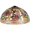 LumiLamp 5LL-9934 Stínidlo Tiffany Ø 50x30 cm žluté oranžové skleněné květy