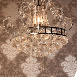 LumiLamp 5LL-CR33 Lustr Ø 50x43-168 cm Kovové sklo zlaté barvy