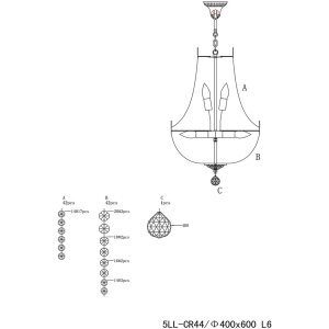 Lustr ze skla a železa Ø 40 cm - 5LL-CR44 Clayre Eef