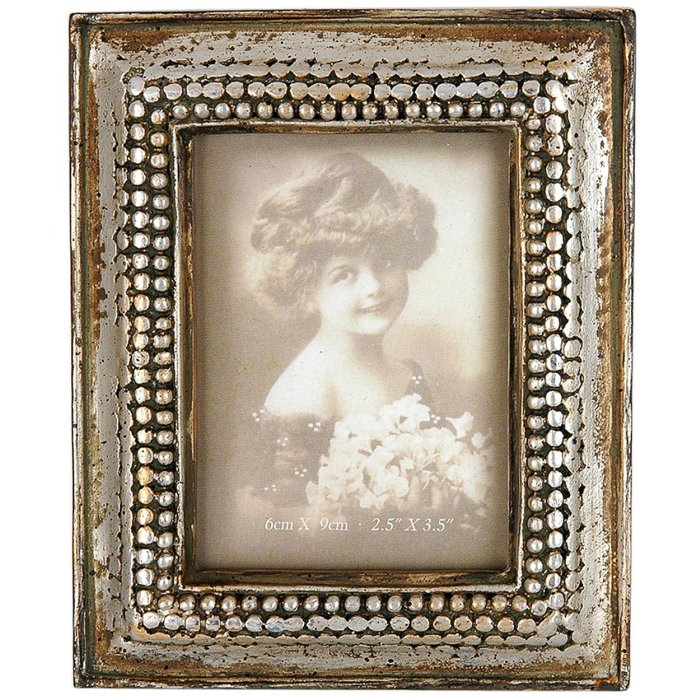 Clayre & Eef 2791 Fotorámeček 6x9 cm Plastový obdélník stříbrné barvy