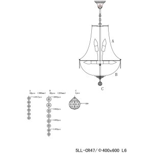 Lustr ze skla a železa Ø 40 cm - 5LL-CR47 Clayre Eef
