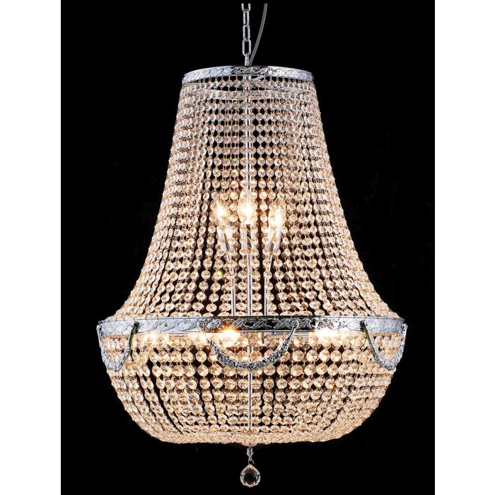 LumiLamp 5LL-CR52 Lustr Ø 60x85-200 cm Závěsné svítidlo ze stříbrného železného skla