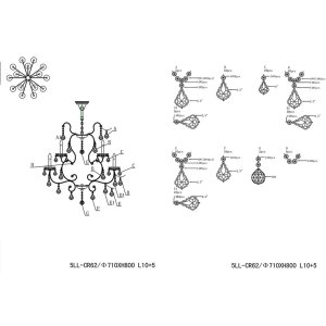 Lustr ze železa a skla Ø 71 cm - 5LL-CR62 Clayre Eef