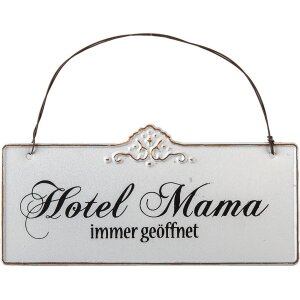 Textplatte Hotel Mama - 63145 Clayre Eef weiß