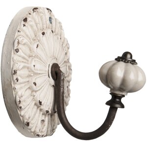 Haken BLÜTE - 10x8x10 cm shabby weiß