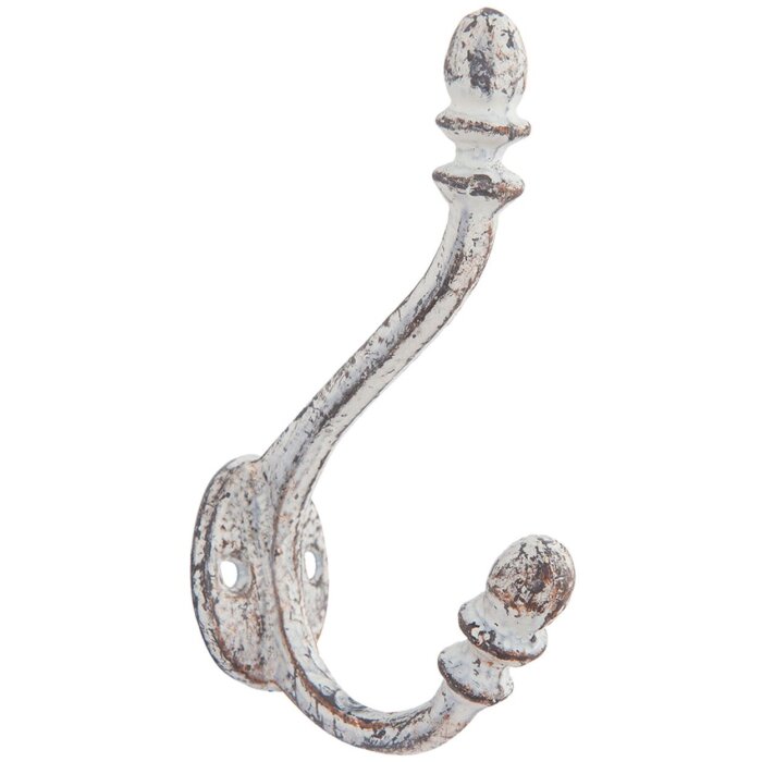 Clayre & Eef Stěnový háček SIMPLY 3x8x12 cm šedý