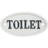 Clayre & Eef Textový štítek TOILET 10x5 cm bílá černá