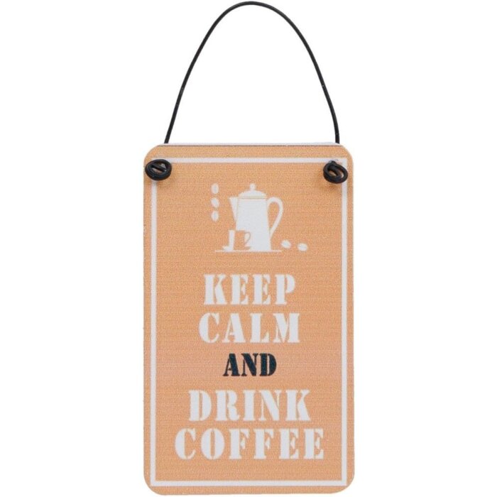 Plechová cedule COFFEE 5x8 cm - hnědá