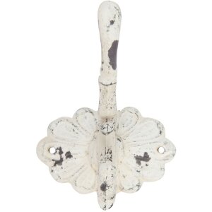 Clayre & Eef Háček SIMPLY 10x10x13 cm bílý shabby