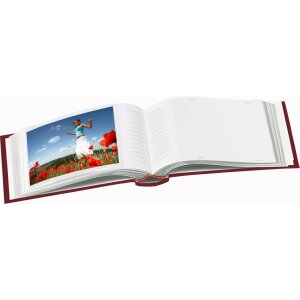 Kožené zasouvací album Walther Classic 100 fotografií 15x20 cm vínově červené