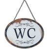 Plechová cedule WC 17x13 cm - bílá