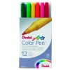 Sada 12 různých barevných per Pentel 0,6 mm