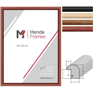 MendeFrames Dřevěný rámeček s polokruhovým profilem v barvě Dub, Mahagon, Natur nebo Černá