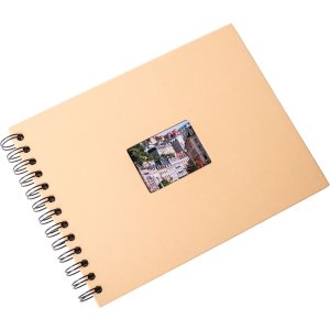 HNFD spirálové album BULDANA melounové žebrované 23x17 cm 40 černých stran