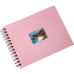 HNFD spirálové album BULDANA rose ribbed 23x17 cm 40 černých stran