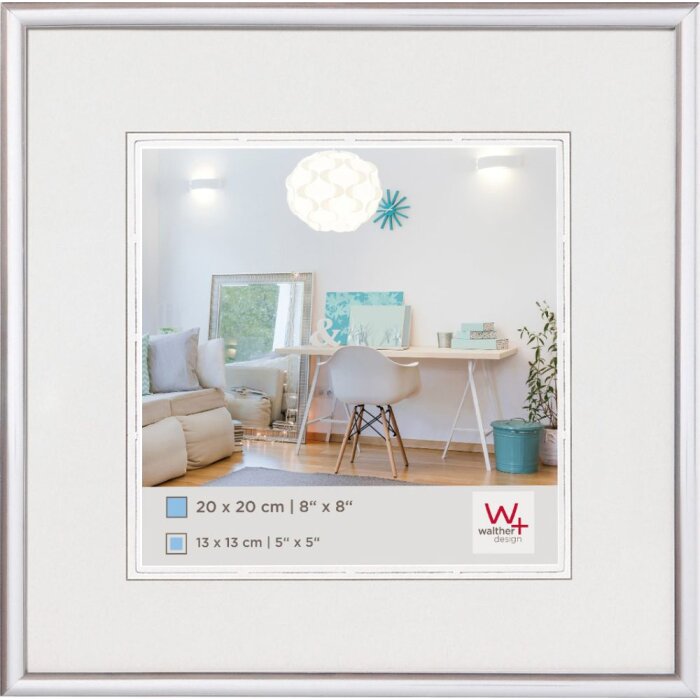Plastový rám Walther New Lifestyle 30x30 cm stříbrný