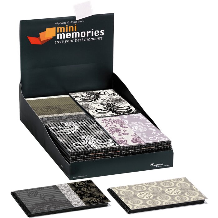 Walther slip-in album mini album Memories v měkkých deskách 40 fotografií 10x15 cm černá