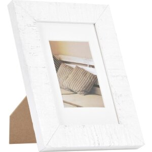 Dřevěný rám Henzo Driftwood 10x15 cm bílý s paspartou