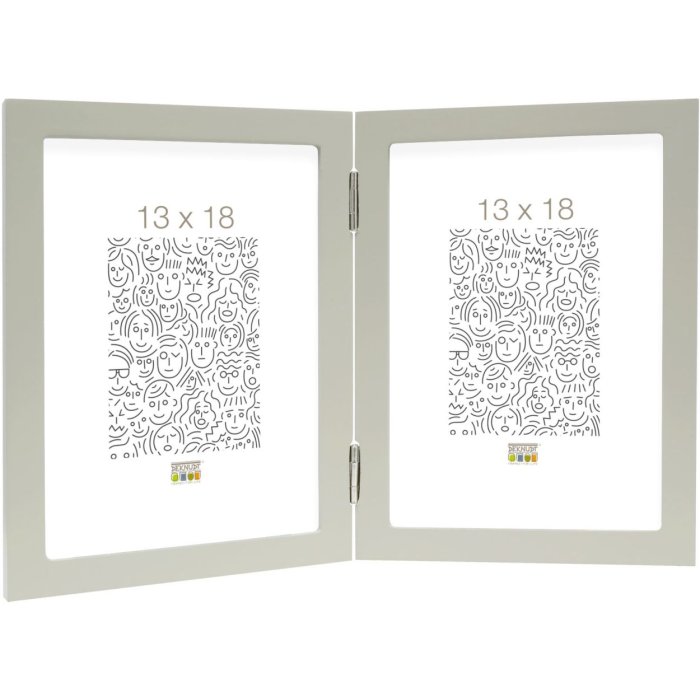 Dvojitý rám šedé dřevo 10,0 x15,0 cm S68FV formát na výšku