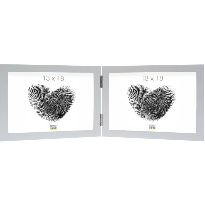Dvojitý rám S68FD1 stříbrné dřevo 10x15 cm formát na šířku